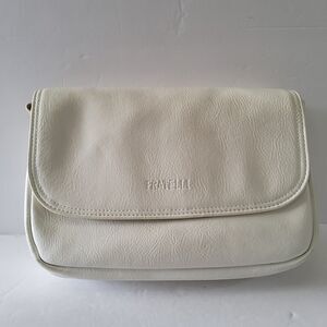 Vintage Fratelli Women's Vinyl Organizer Purse Crossbody Shoulder Handbag White